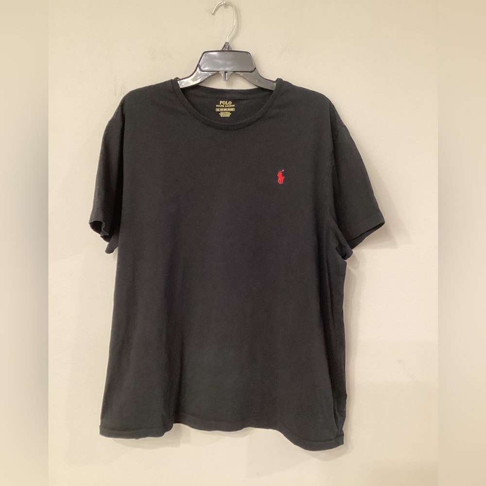 Polo Ralph Lauren Black T-Shirt 100% Cotton in Size XXL. Preloved.